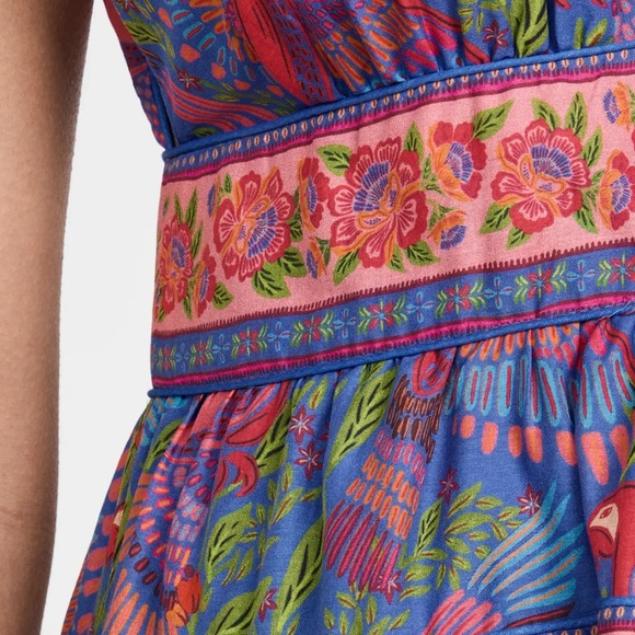 Farm Rio Full length Blue Print Dress - Picture 4 of 11